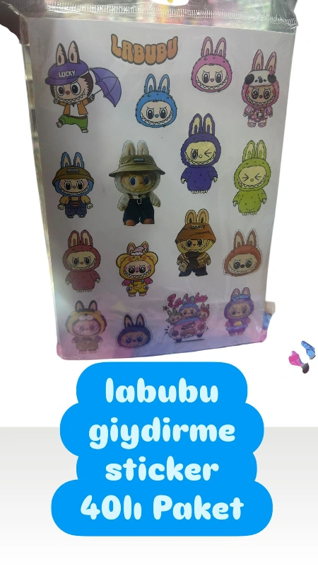 LABUBU PVC GİYDİRME STİCKER A5 / 40LI PAKET